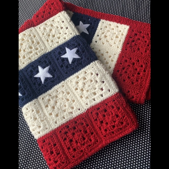 Handcrafted Stars & Stripes Blanket/Throw - Picture 2 of 6